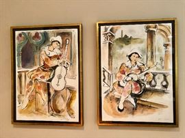 Pair of Franco Maurer Lithographs