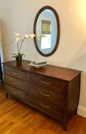 Six-drawer dresser with mirror