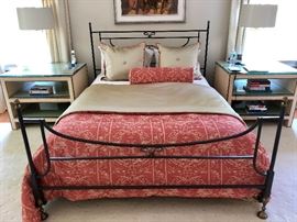 Gorgeous Custom Etruscan Bed - wrought iron with several matching pieces.