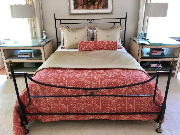 Gorgeous Custom Etruscan Bed - wrought iron with several matching pieces.