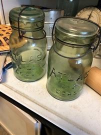 Green Atlas Mason Jars