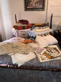 Assorted Linens and Quilts