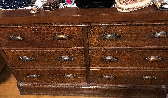 Tiger oak Art Deco chest