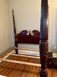 Four poster rice planter bed, nicely carved.