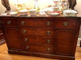 Beautiful buffet includes glass top.