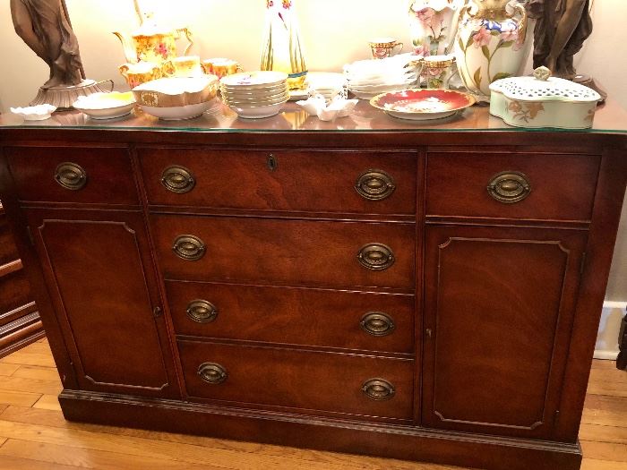 Beautiful buffet includes glass top.