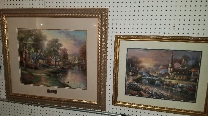 Large selection of prints, oils and pictures. Thomas Kinkade "Hometown Lake"