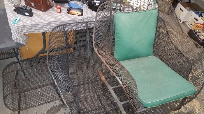 Mid Century 3 pcs. patio set-loveseat, chair and ottoman
