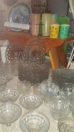 Large selection of glassware. Fostoria