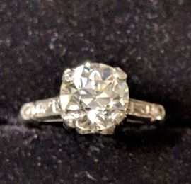1.75+ Carat Center Stone Diamond Ring in Platinum
