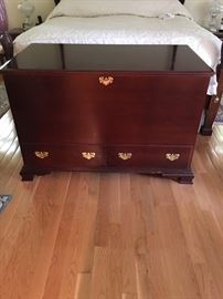 Custom Made for the owner.  Motorized TV Cabinet in Rich Mahogany replica of an early American Blanket Chest.  A must see!!!