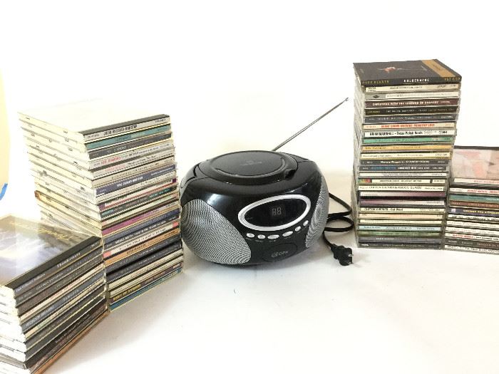  Large Lot of CDs and GPX CD Player/Radio (#1)    http://www.ctonlineauctions.com/detail.asp?id=738879