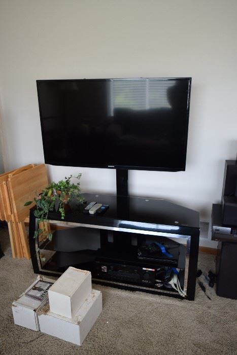 Flat Screen TV, stand, and electronics