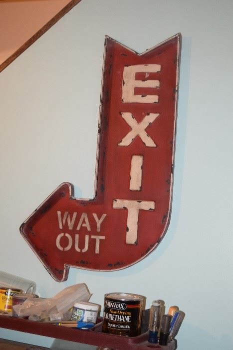 "Exit- Way Out" sign