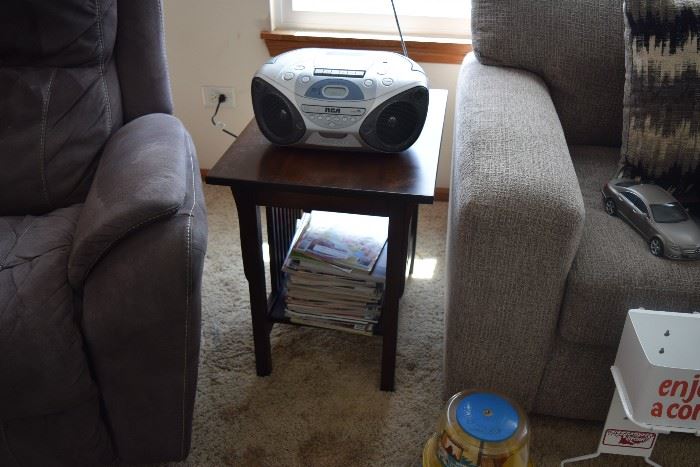 Side table and radio