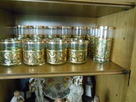 Retro gold overlay on a green background set of glasses