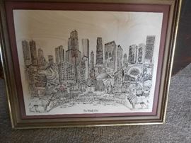 Etched Chicago scene