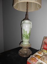 Signed vintage lamp is either soapstone or marble-gorgeous!