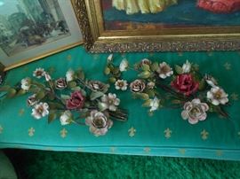 Large metal floral wall accents