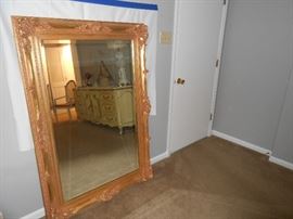 Large ornate beveled mirror approx 4' by 3'