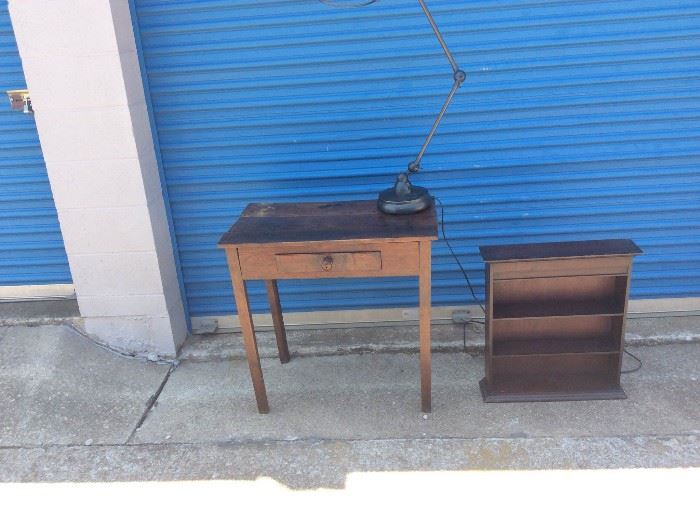 Antique Side Table, Lamp