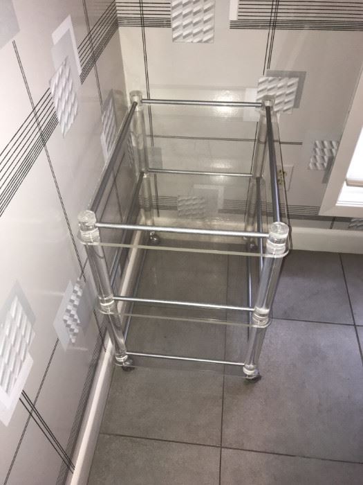 Super Lucite Bar cart, maybe unsigned Charles Jones