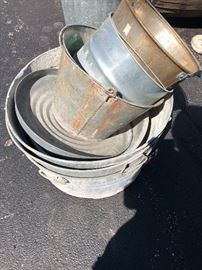 Galvanize cans and pails and buckets