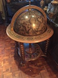 Mid century bar world globe $275 small mound of repair a bowl damage on the side of the ram the glow