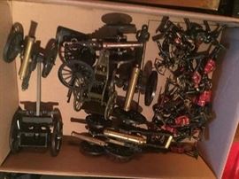 Civil war lead statues and cannons all sold as a set $300