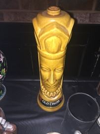 Gold crown liquor decanter Mid century