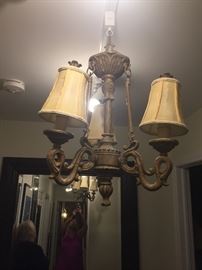 Vintage bronze chandelier $150