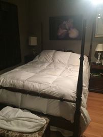 Cherry wood queen size 4 poster bed $500