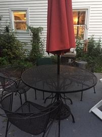 patio table and chairs iron $150