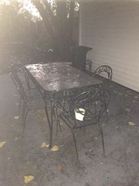 Vintage patio table and chairs class tap $150