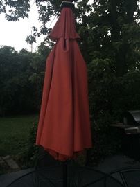 Patio umbrella lights up underneath