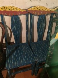hand painted fish chairs