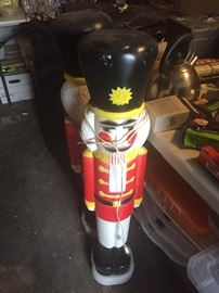 Vintage Christmas decorations blow mold soldiers