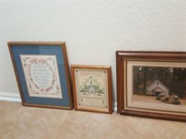 Framed Needlework & Chapel Scene https://ctbids.com/#!/description/share/32374