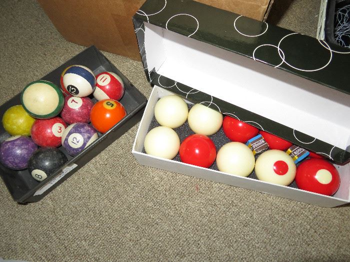 old pool balls, bumper pool balls