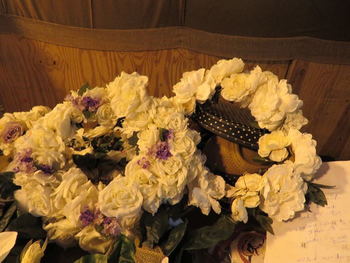 floral wreaths (great for centerpieces with candles in middle)