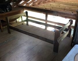 Wooden twin bed frame