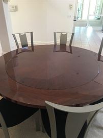Excelsior Rosewood Large Dining table with 10 stainless steel chairs