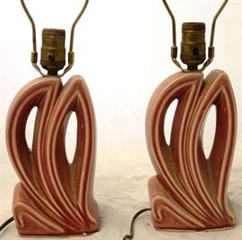 Pair mid-century lamps