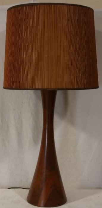 Monumental teak table lamp