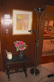 Floor Lamp Small Trestle Table, Art and Decorative