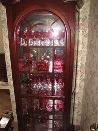 Large collection of Cranberry glass. 