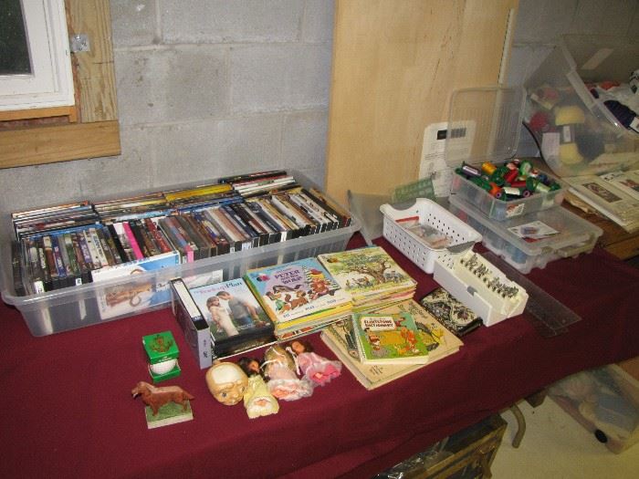 Large collection of DVD's / vintage children's books. 