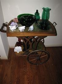 Wonderful antique tea cart. 