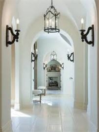 Ceiling lanterns and hall sconces for sale from Vaughn and Dennis & Leen.