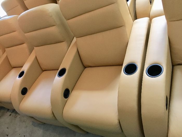 Leather stadium seating for 15